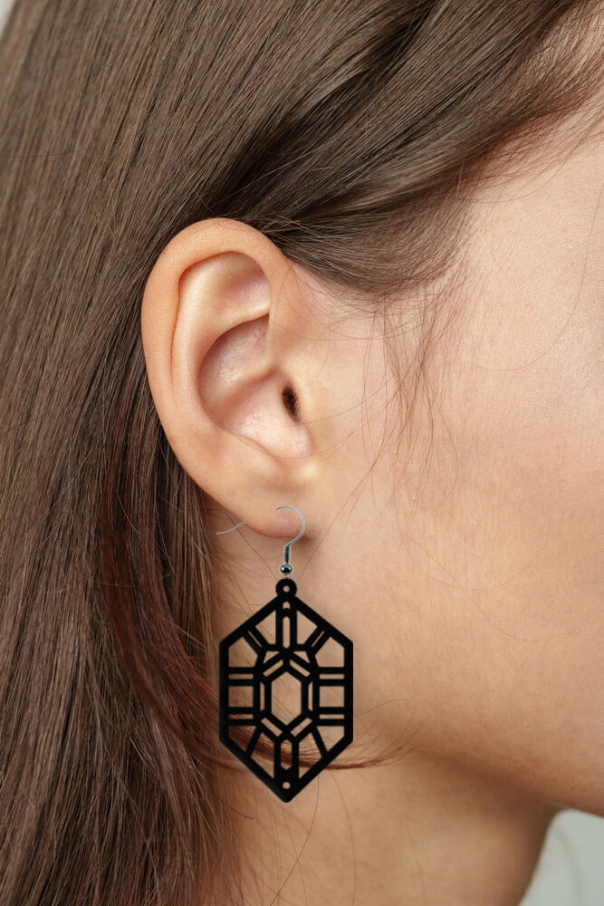 Earrings Modern Minimalist 3D print model_2