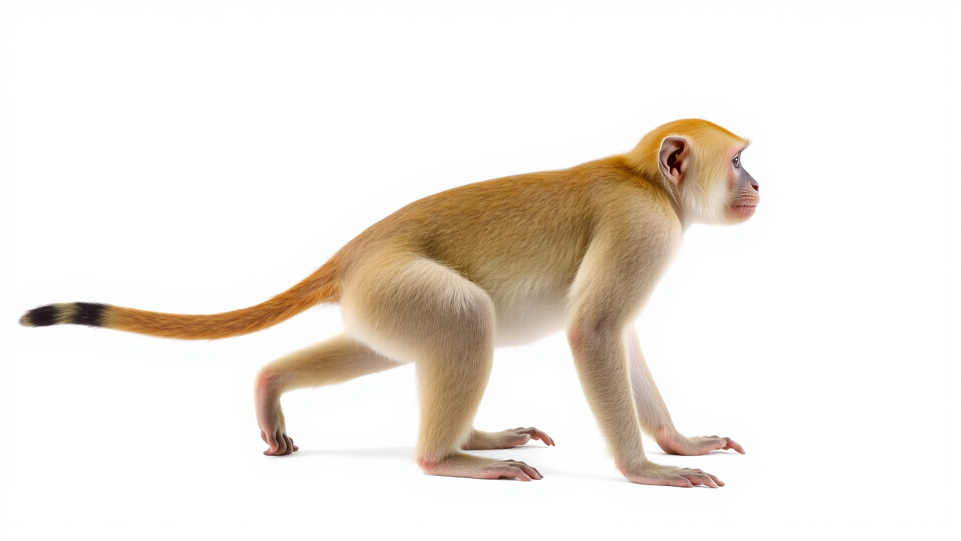 Patas Monkey Detailed 3D Model with Textured Fur Low-poly 3D model_6