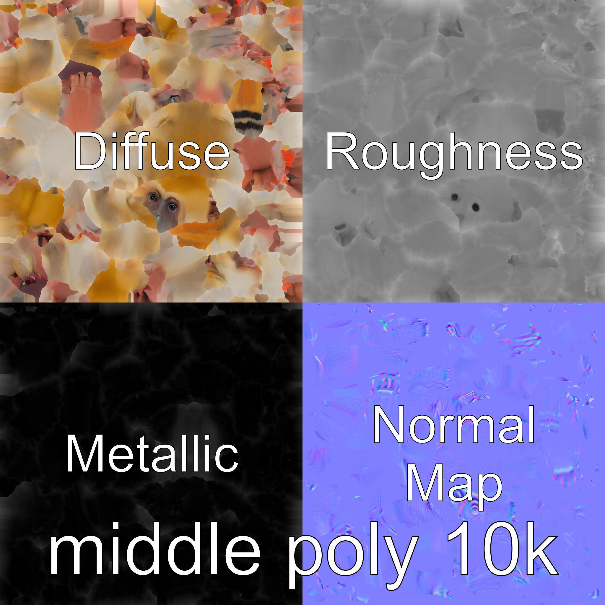 Patas Monkey Detailed 3D Model with Textured Fur Low-poly 3D model_33