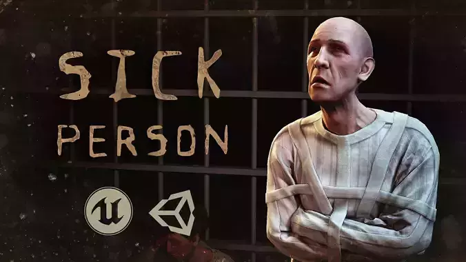 Sick Person Low-poly 3D model