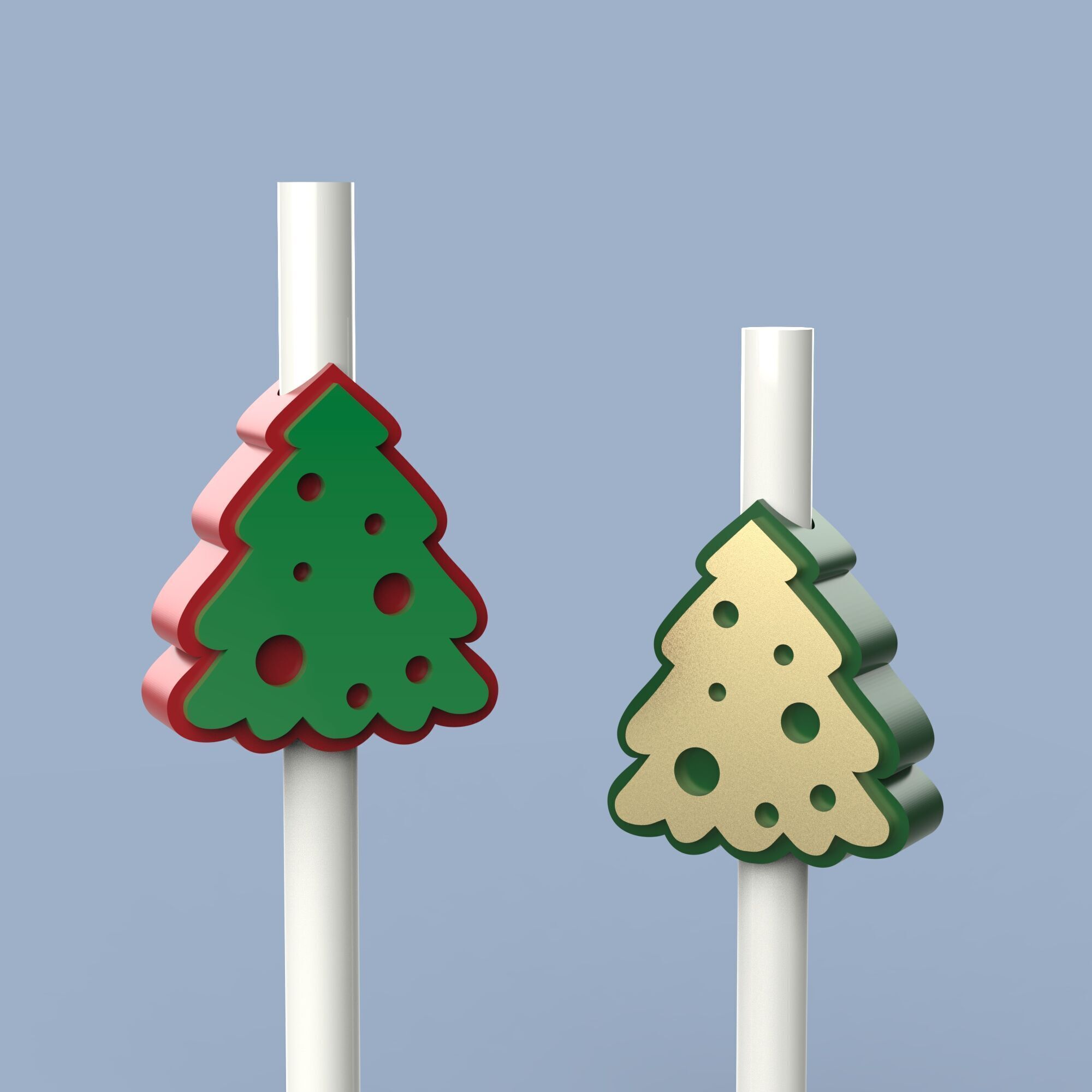 Christmas Straw Topper - Christmas Tree - 10mm 3D print model_6