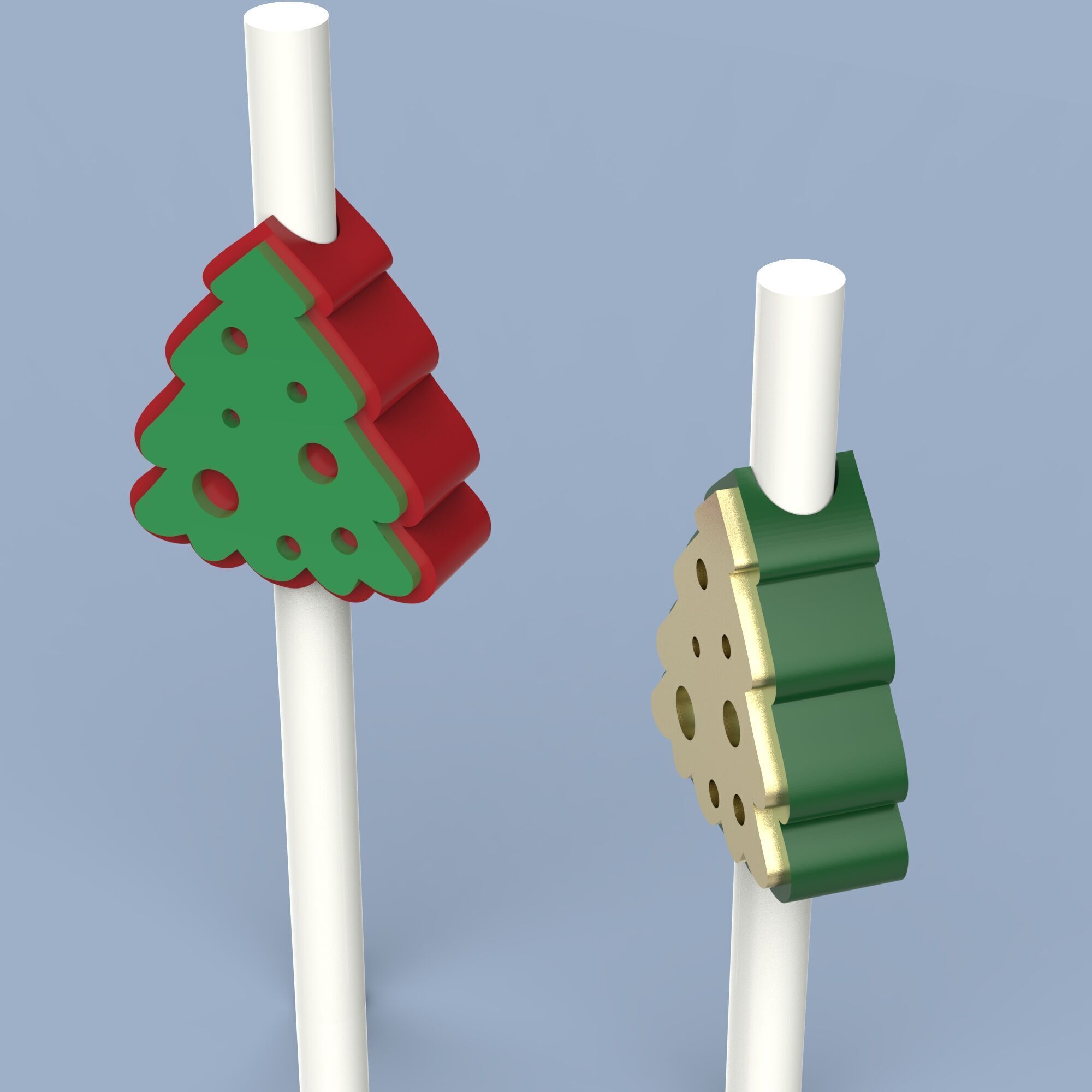 Christmas Straw Topper - Christmas Tree - 10mm 3D print model_5
