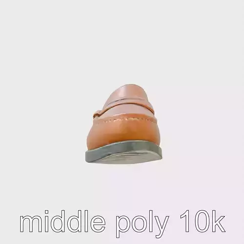 Brown Leather Loafer with Rubber Sole 3D Model