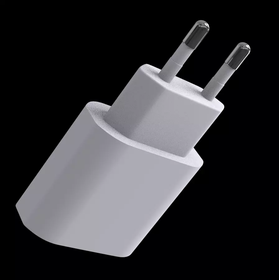 Phone charger white 3D model_0