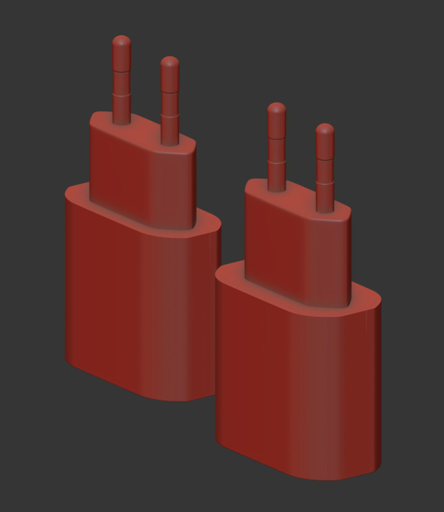 Phone charger white 3D model_1