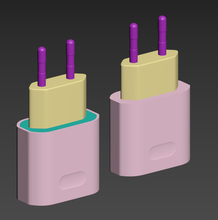 Phone charger white 3D model_3