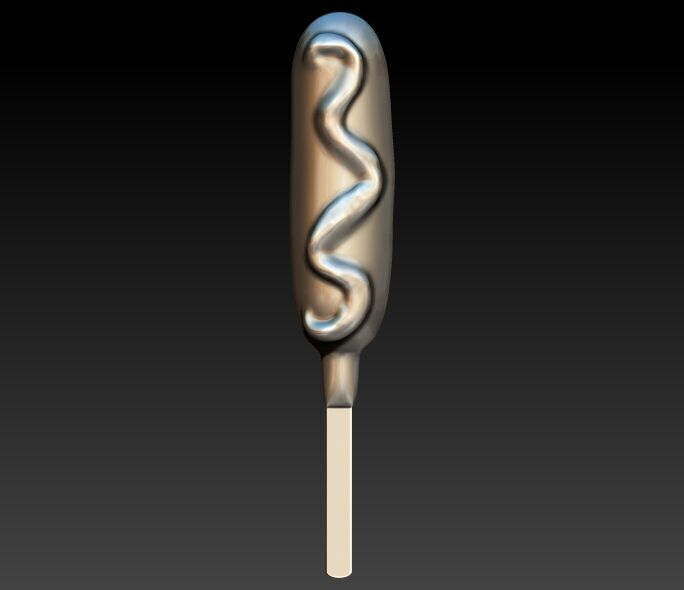 Corn Dog Pendant 3D print model_17