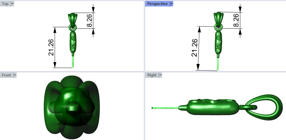 Corn Dog Pendant 3D print model_20