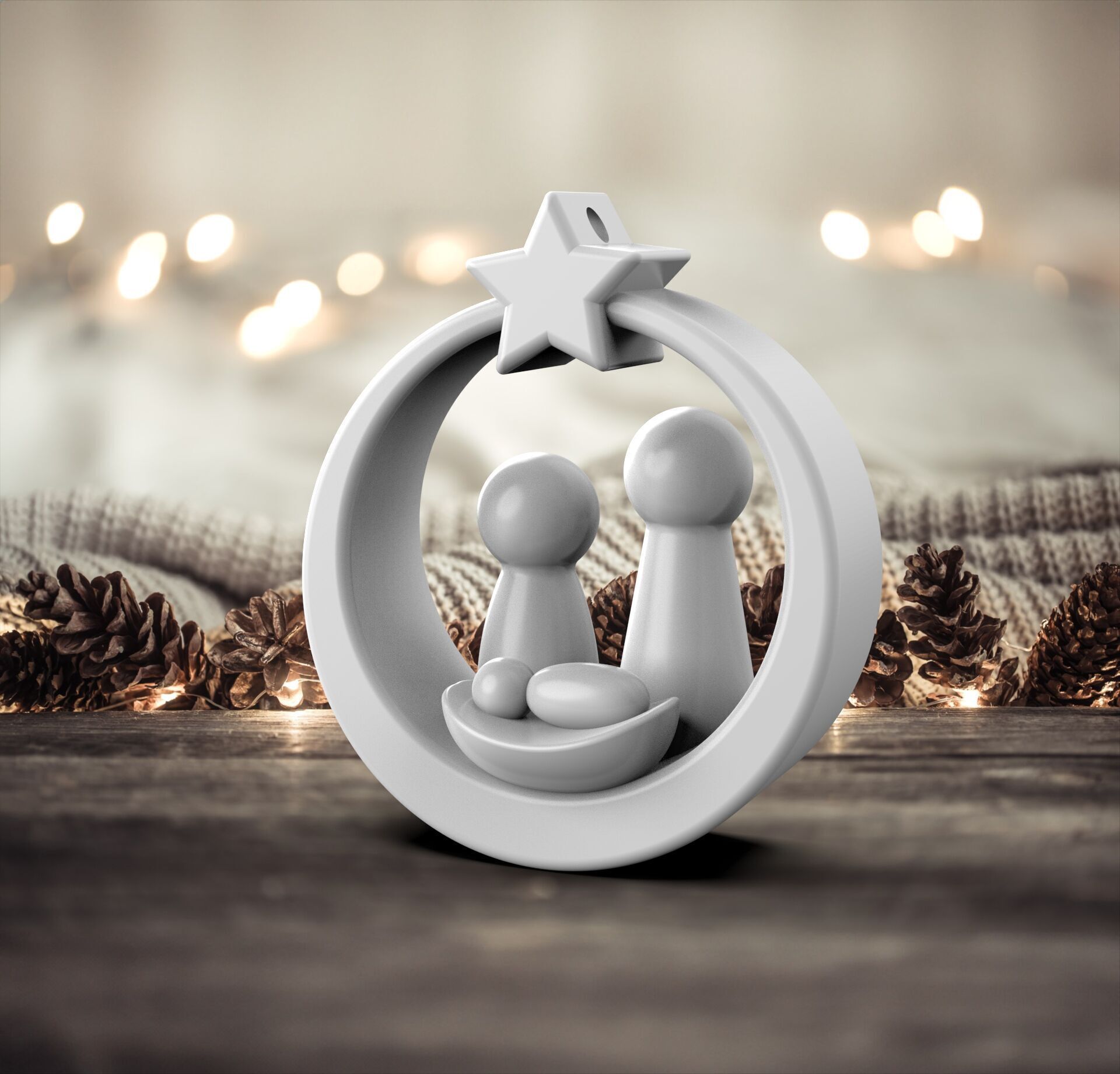 Nativity Christmas Ornament Holy - Family Ornament 3D print model_3