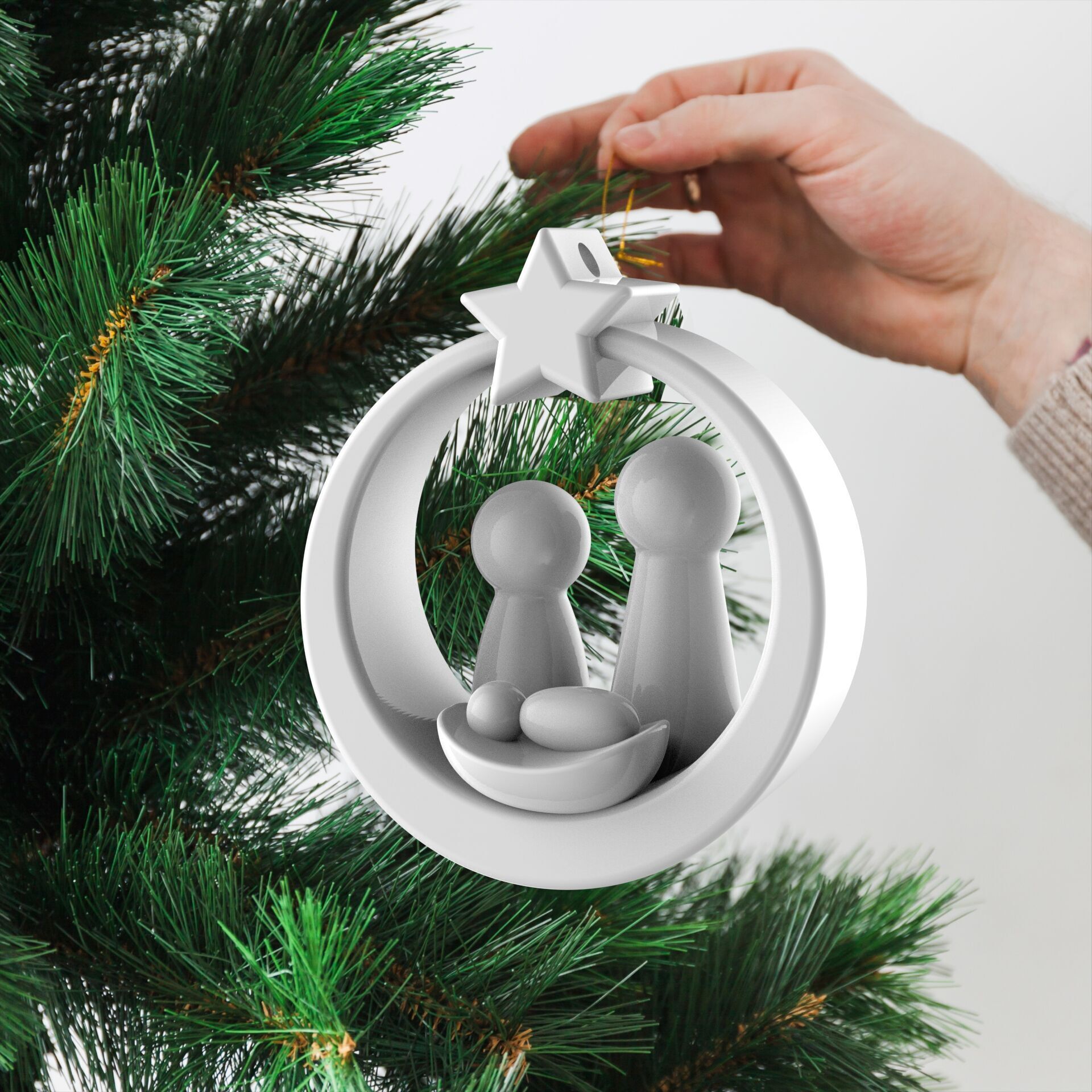 Nativity Christmas Ornament Holy - Family Ornament 3D print model_6