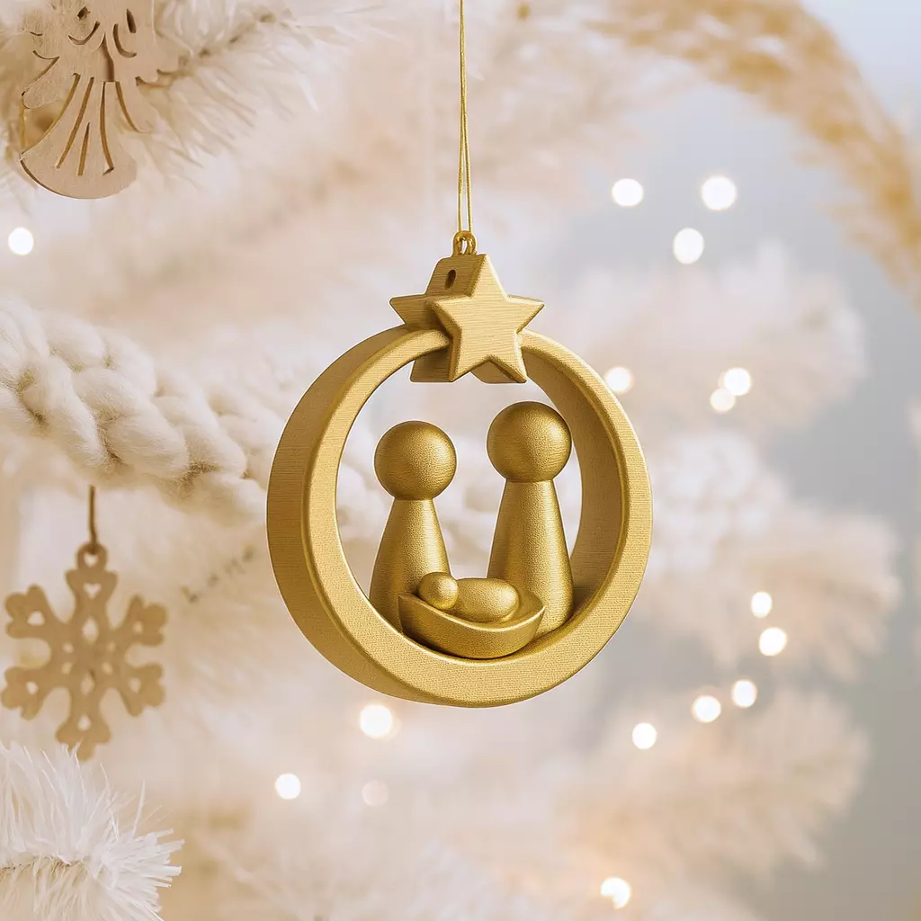 Nativity Christmas Ornament Holy - Family Ornament 3D print model_0