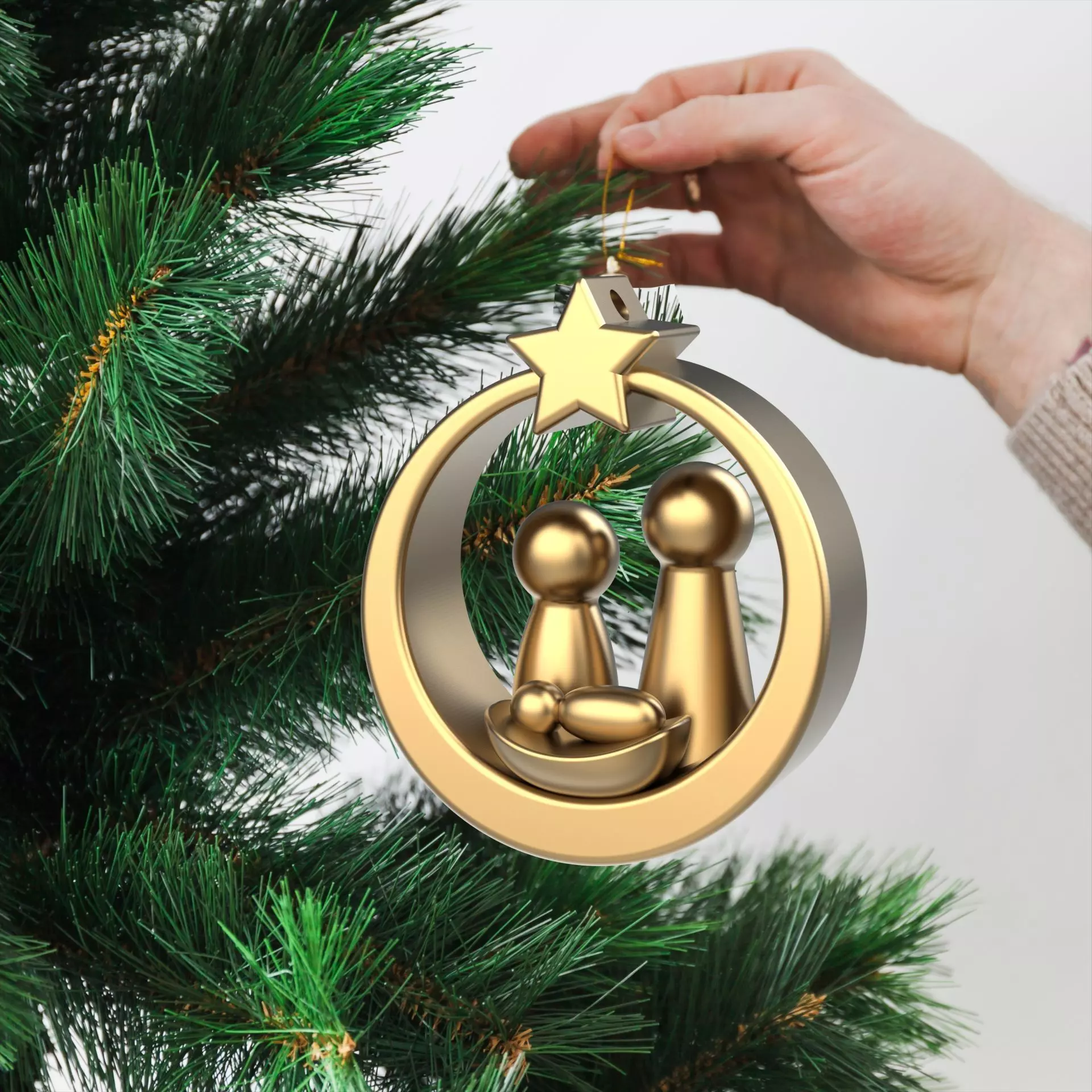 Nativity Christmas Ornament Holy - Family Ornament 3D print model_5