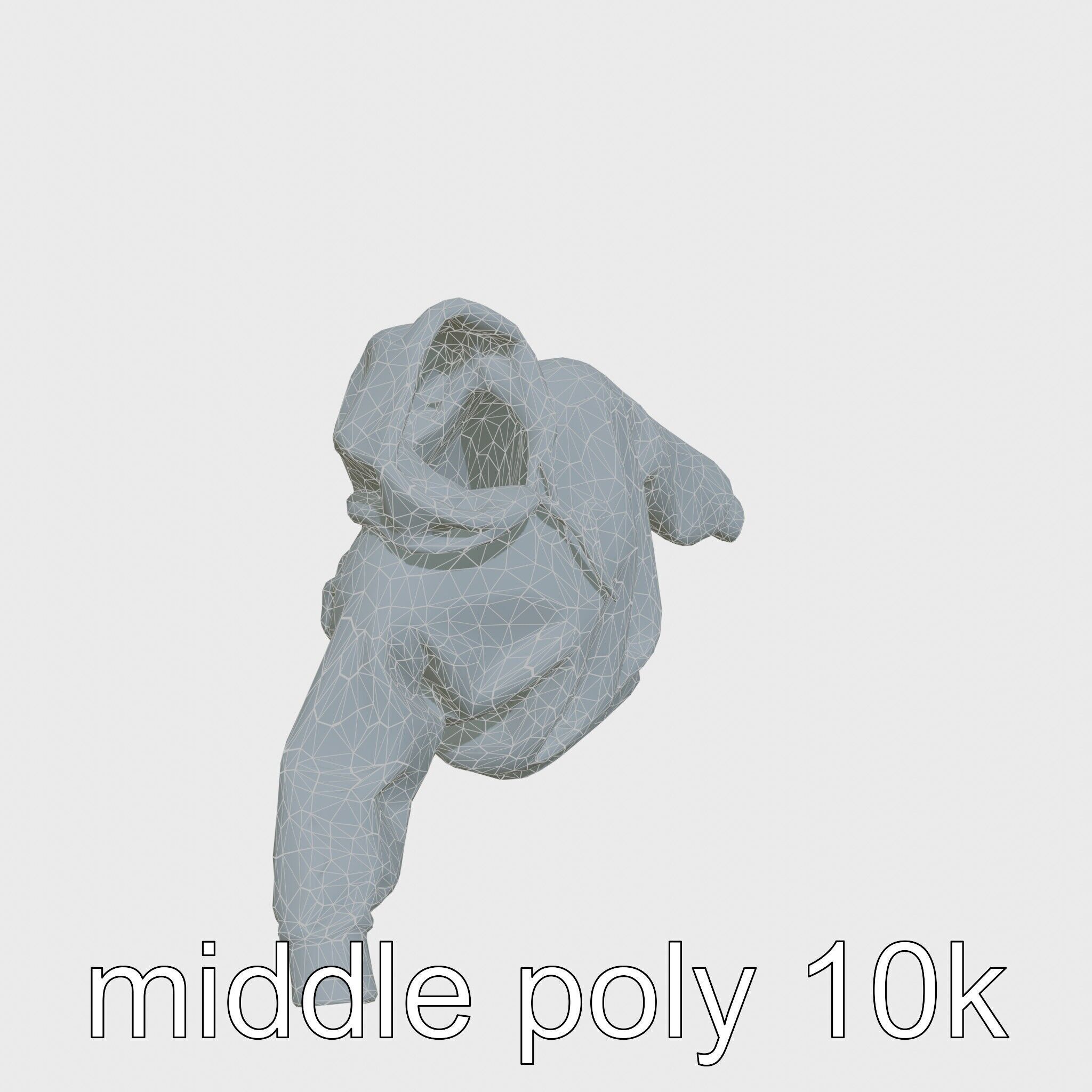 Hoodie with Chest Print Model Low-poly 3D model_20