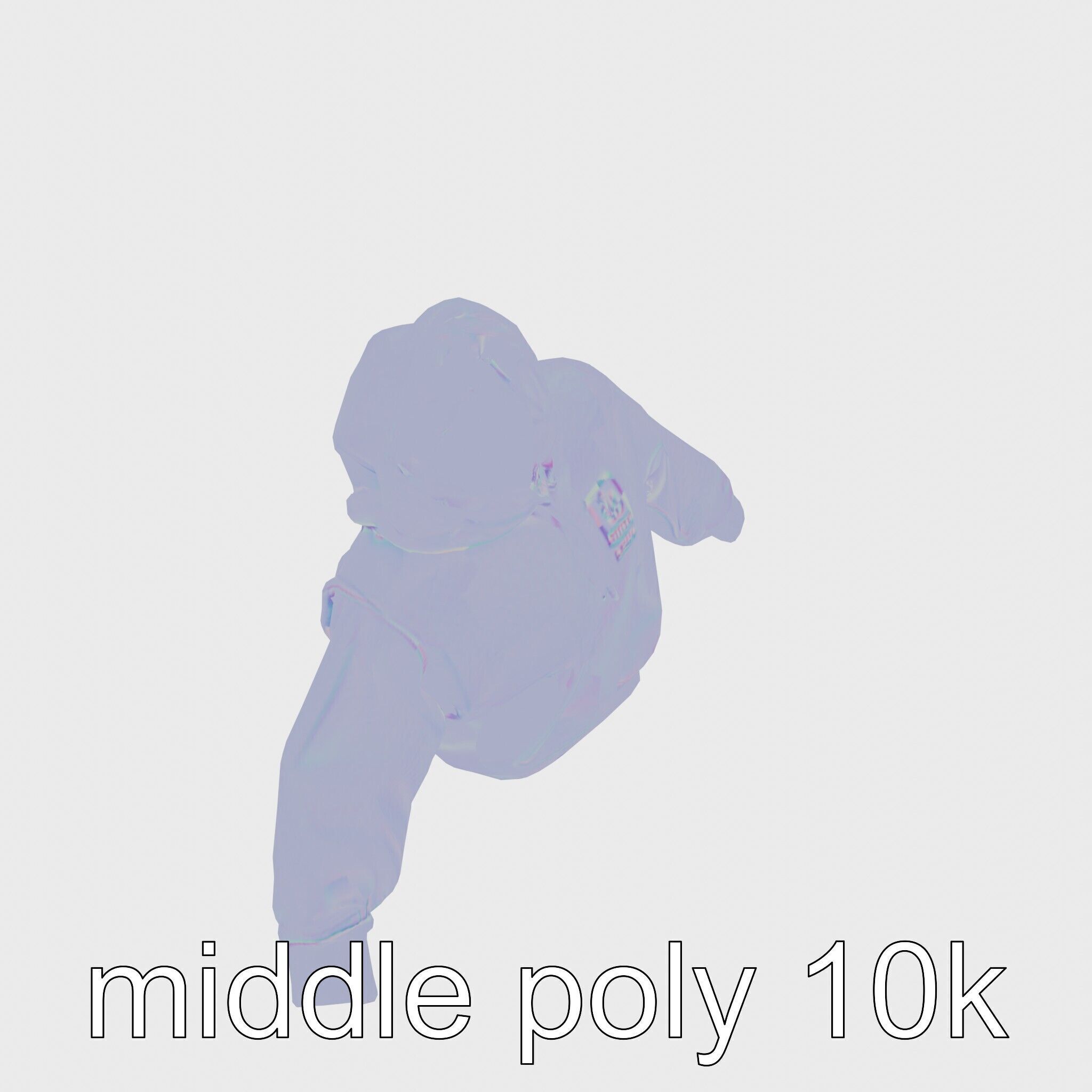 Hoodie with Chest Print Model Low-poly 3D model_25