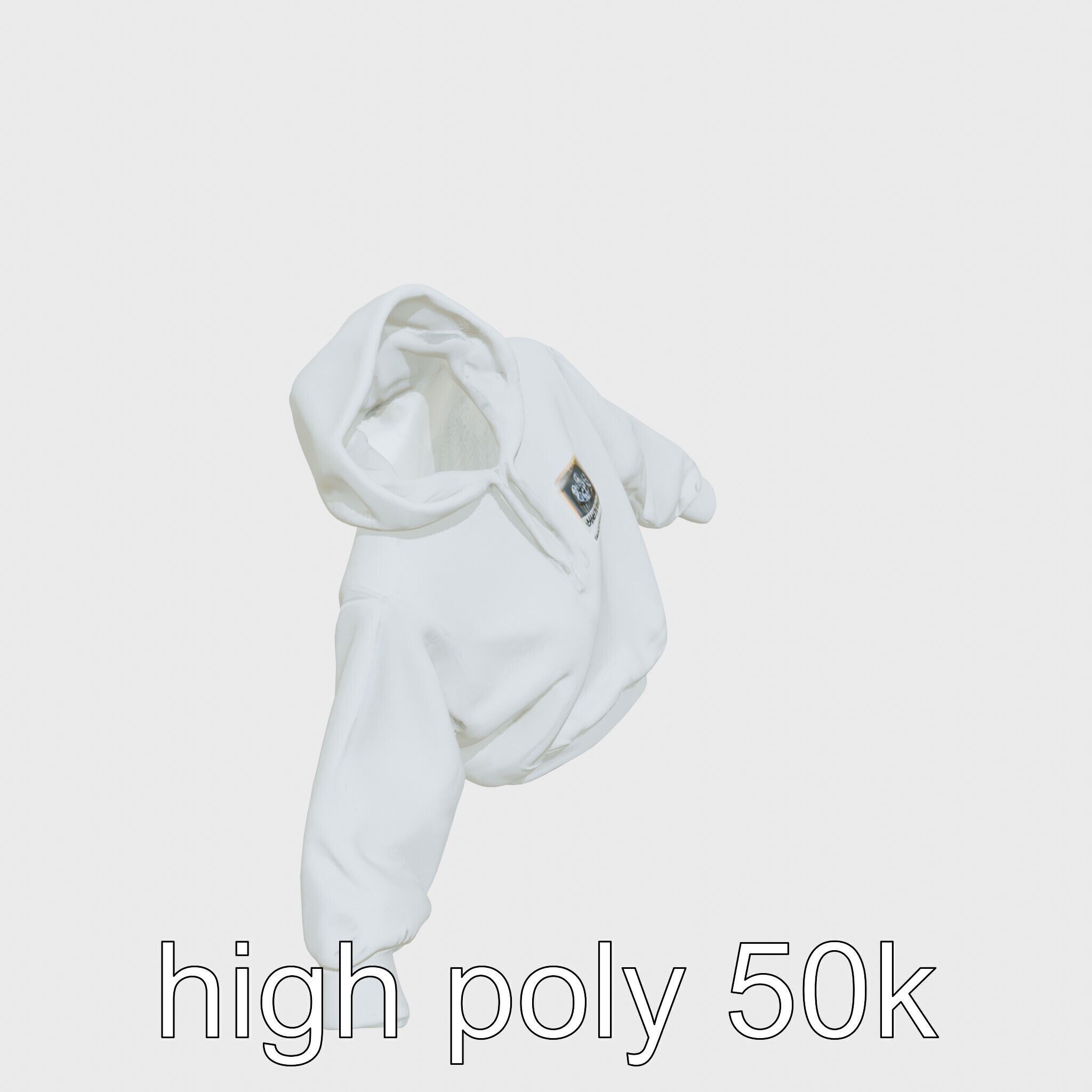Hoodie with Chest Print Model Low-poly 3D model_11