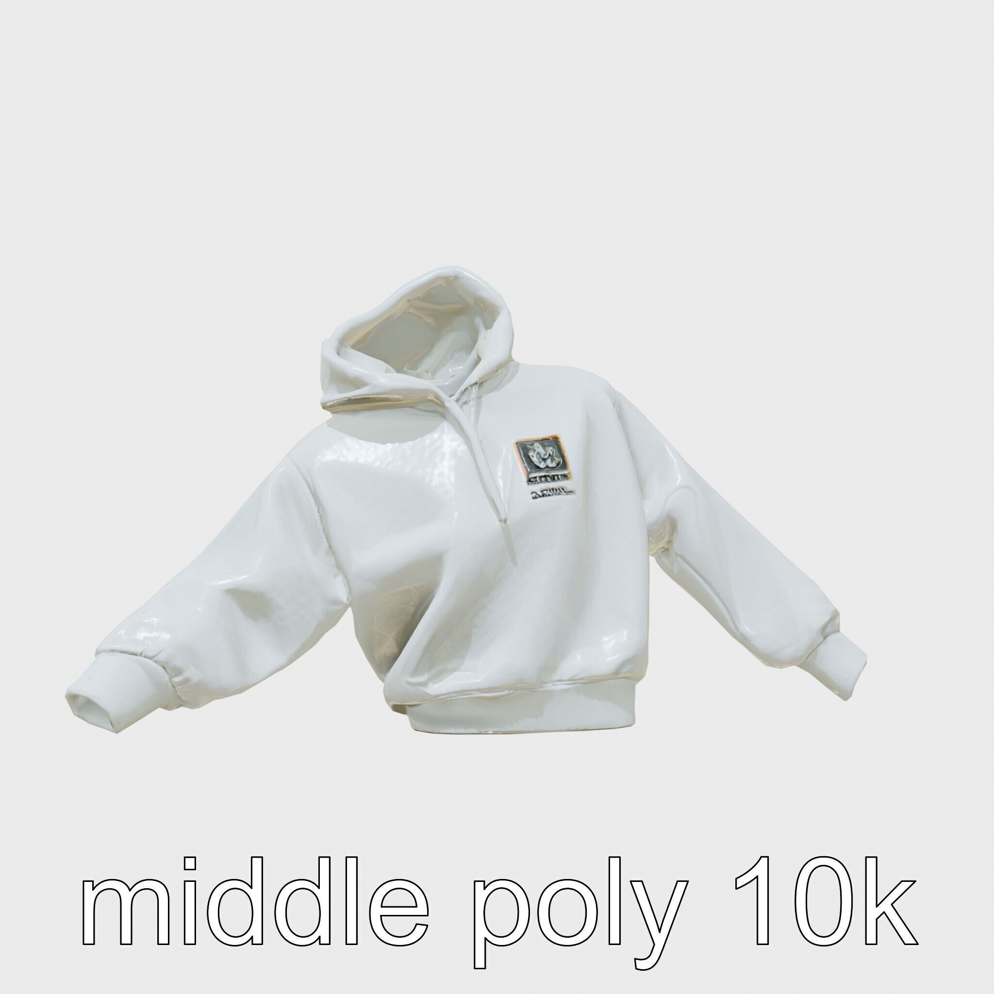 Hoodie with Chest Print Model Low-poly 3D model_28