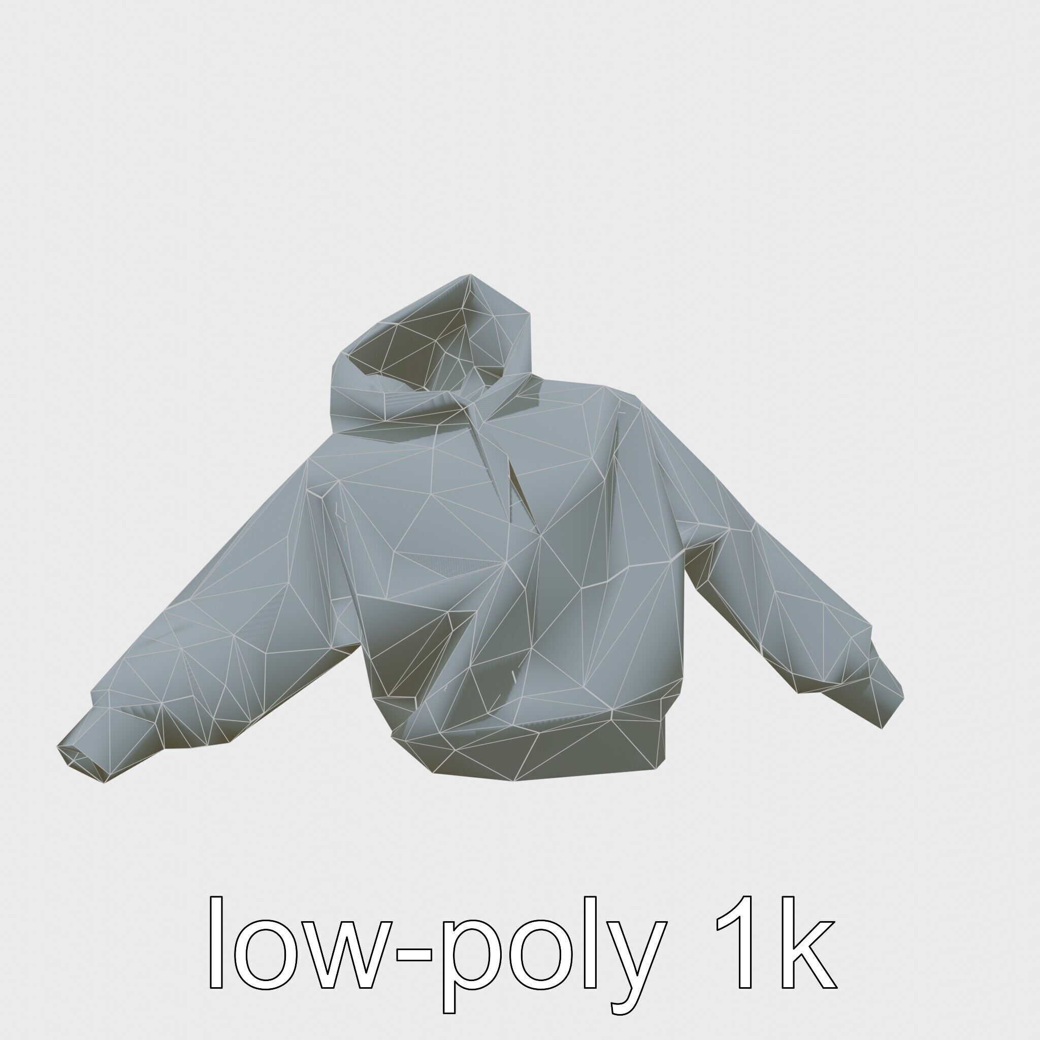 Hoodie with Chest Print Model Low-poly 3D model_18