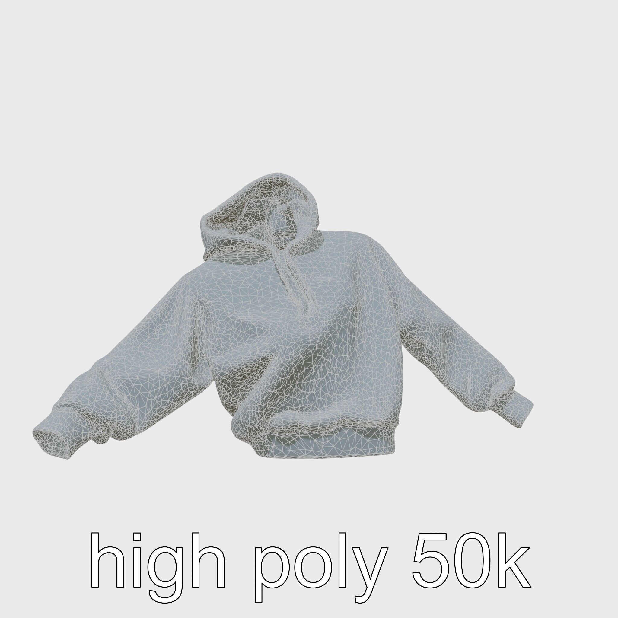 Hoodie with Chest Print Model Low-poly 3D model_30
