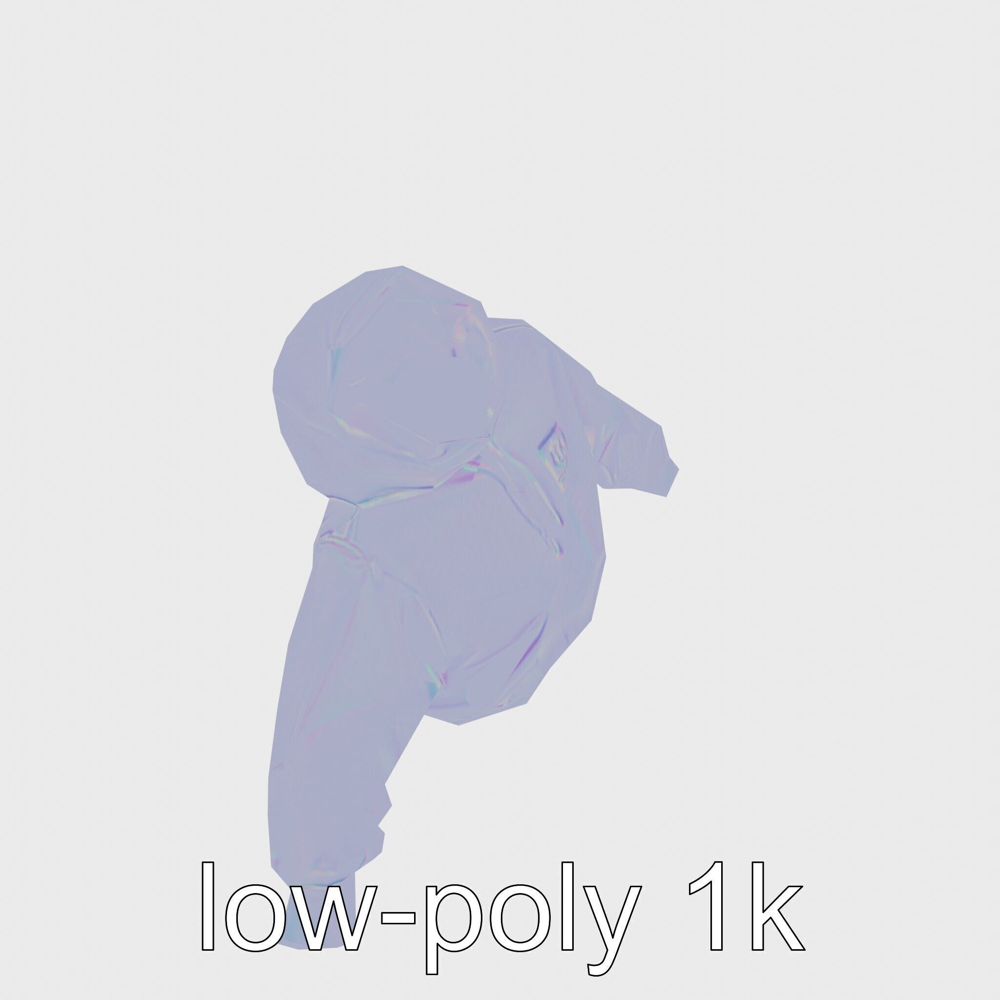 Hoodie with Chest Print Model Low-poly 3D model_16