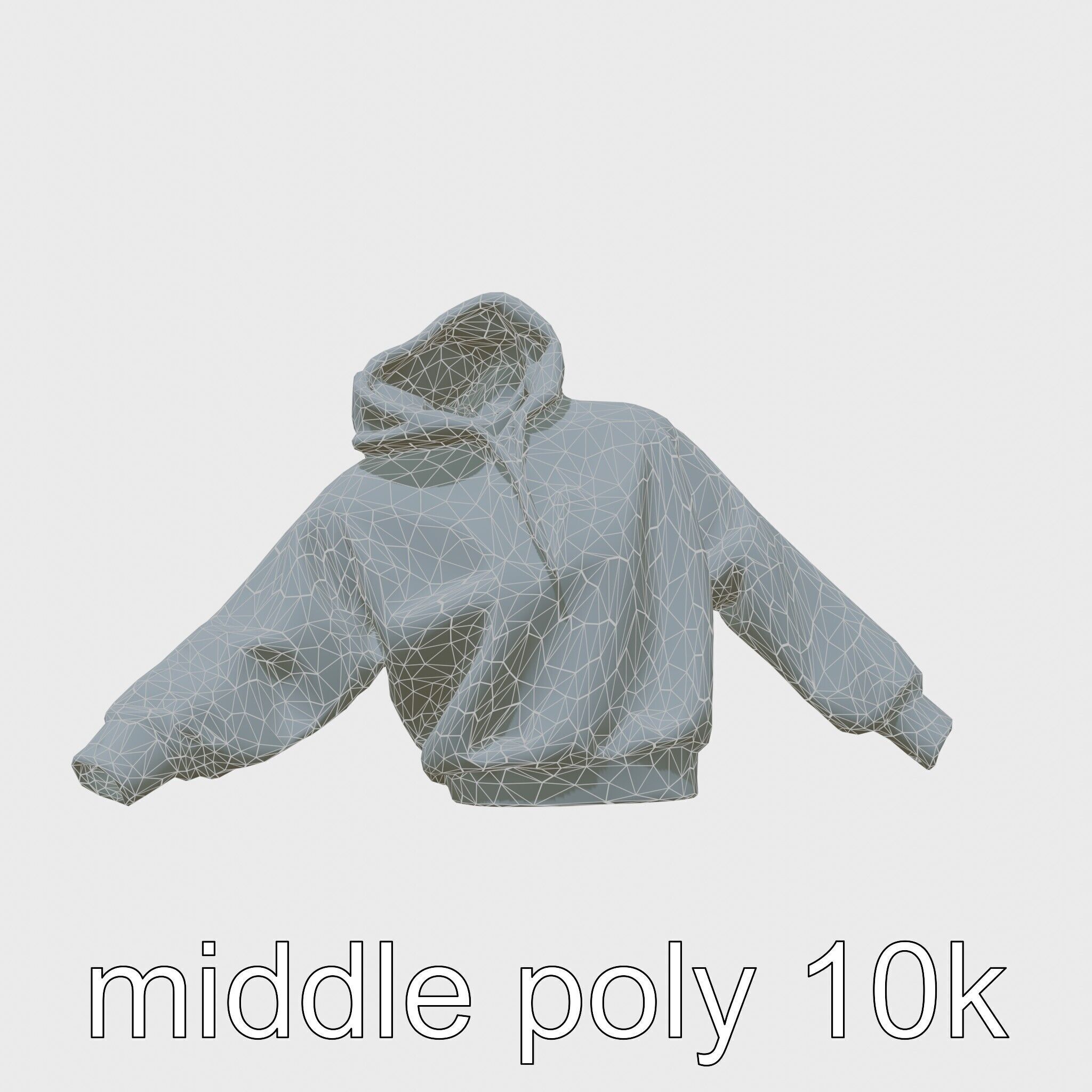 Hoodie with Chest Print Model Low-poly 3D model_27