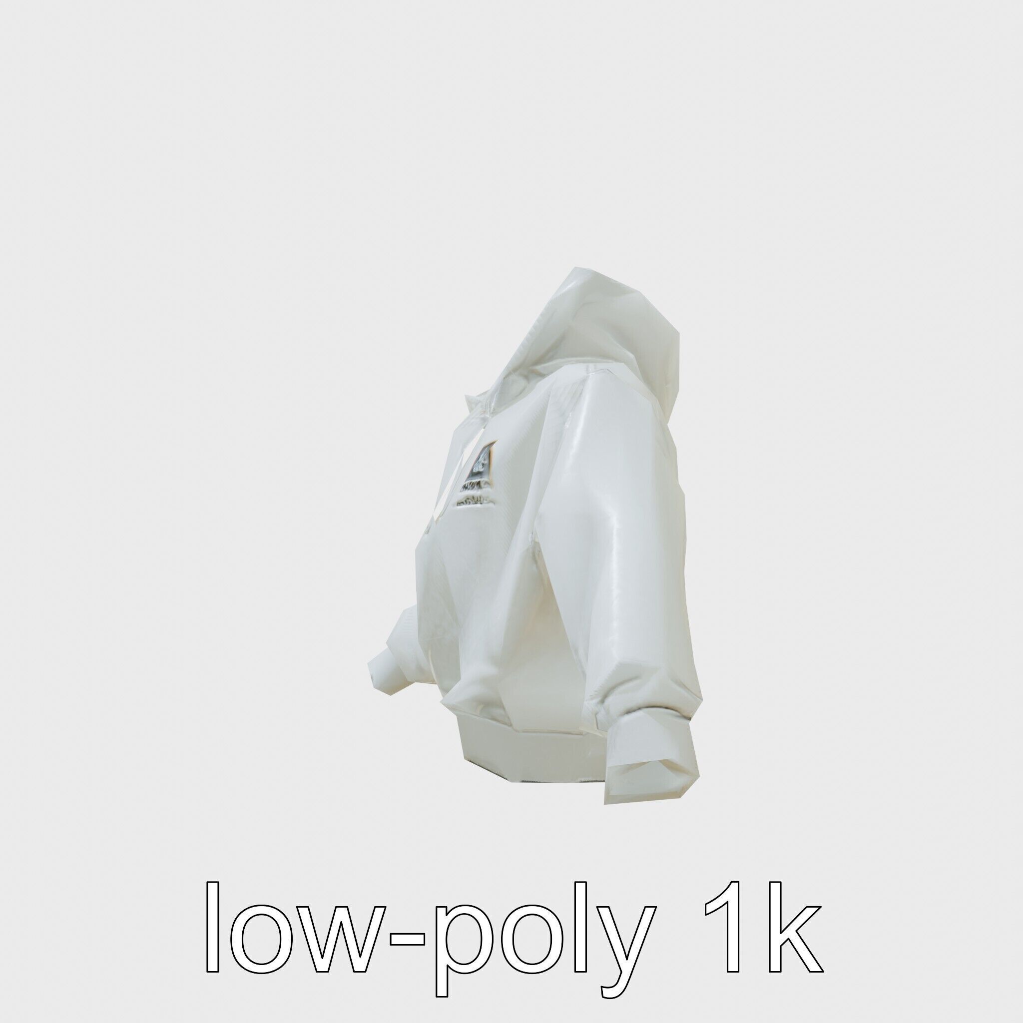 Hoodie with Chest Print Model Low-poly 3D model_7
