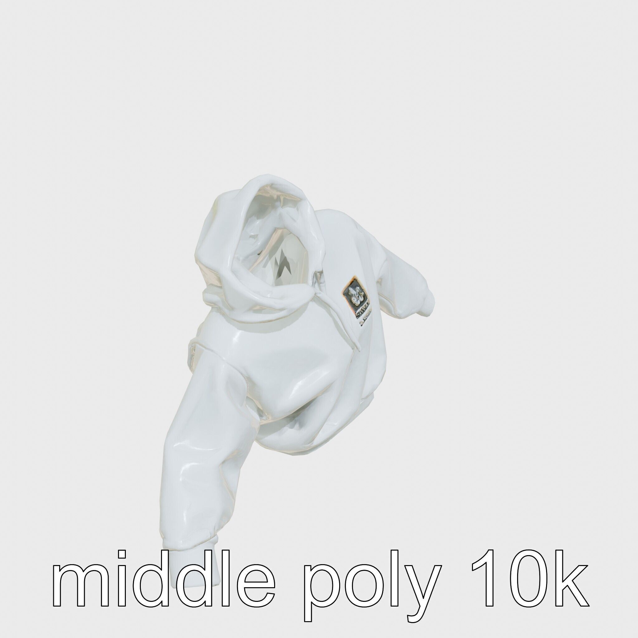 Hoodie with Chest Print Model Low-poly 3D model_12