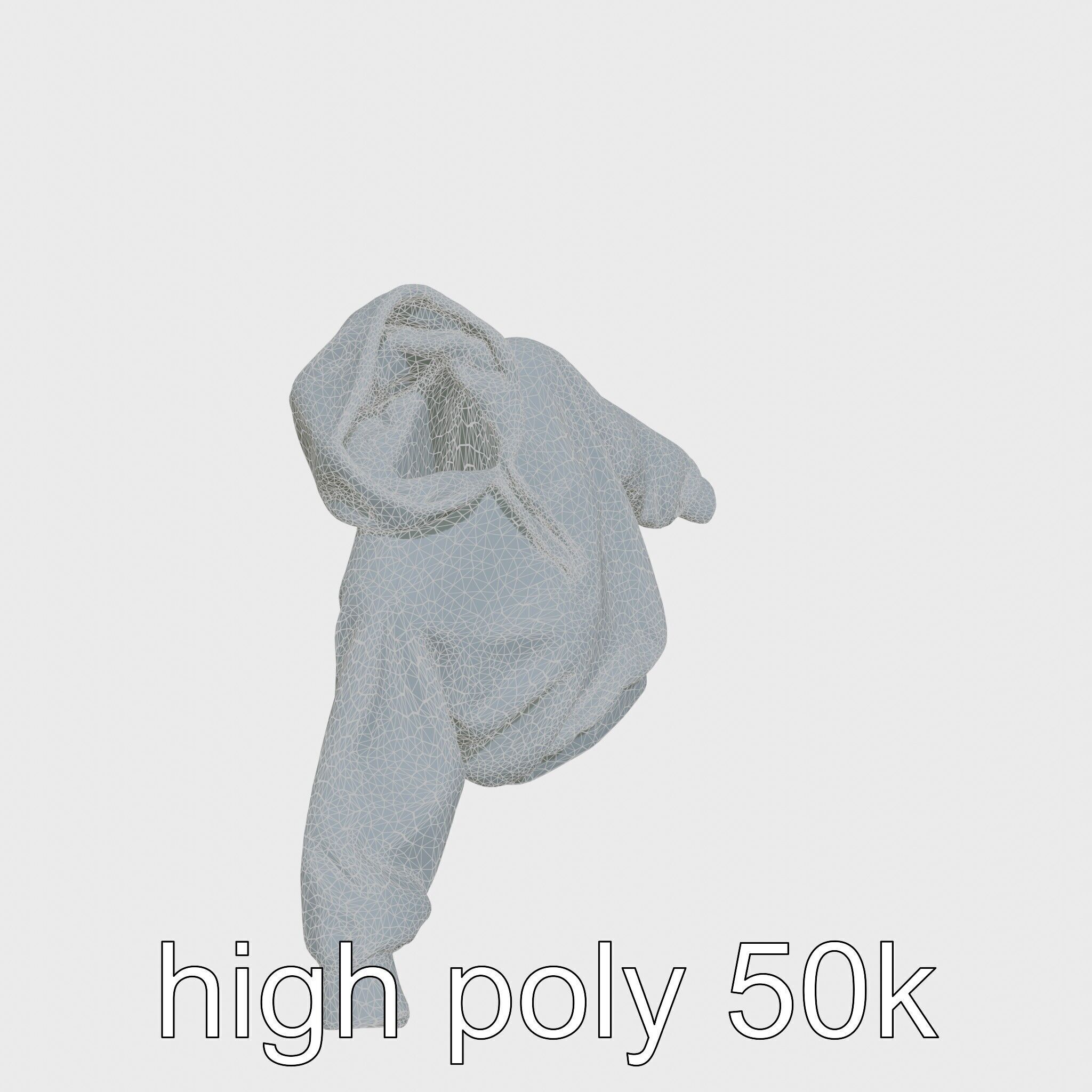 Hoodie with Chest Print Model Low-poly 3D model_19