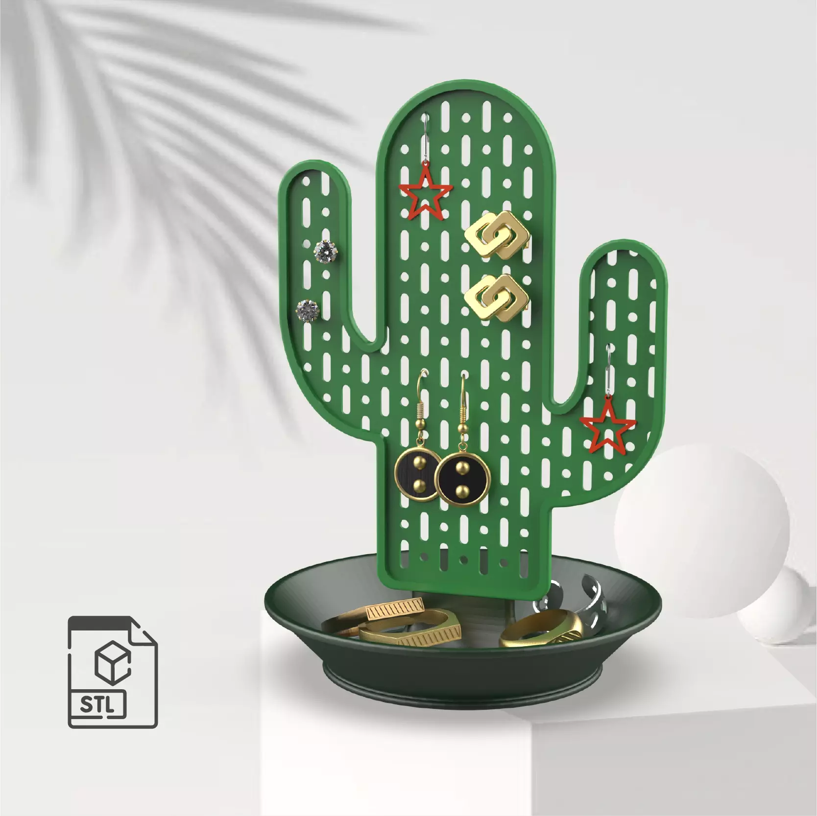3D Cactus Jewelry Organizer 3D print model