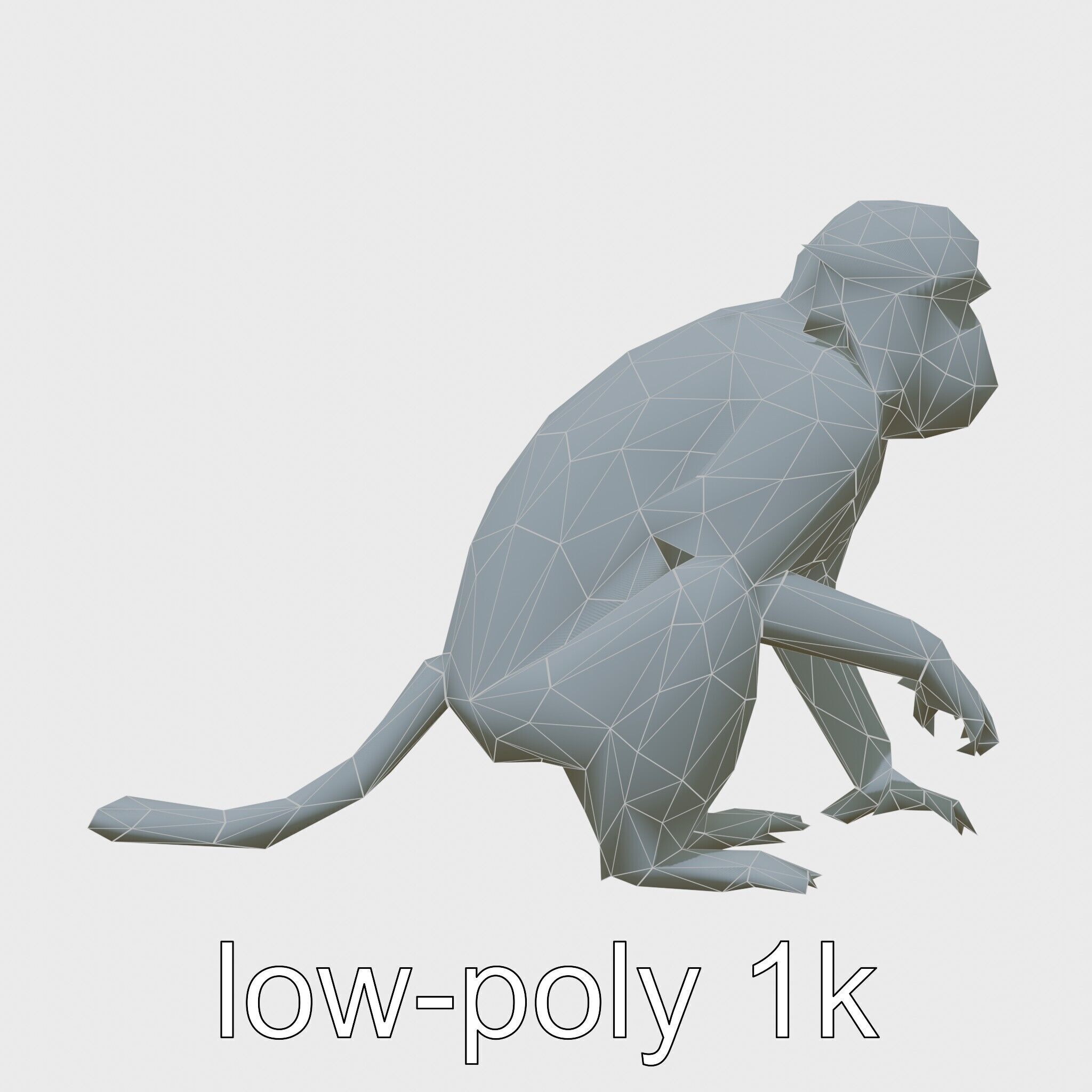 Silvery Gibbon 3D Model with Graceful Movements Low-poly 3D model_33