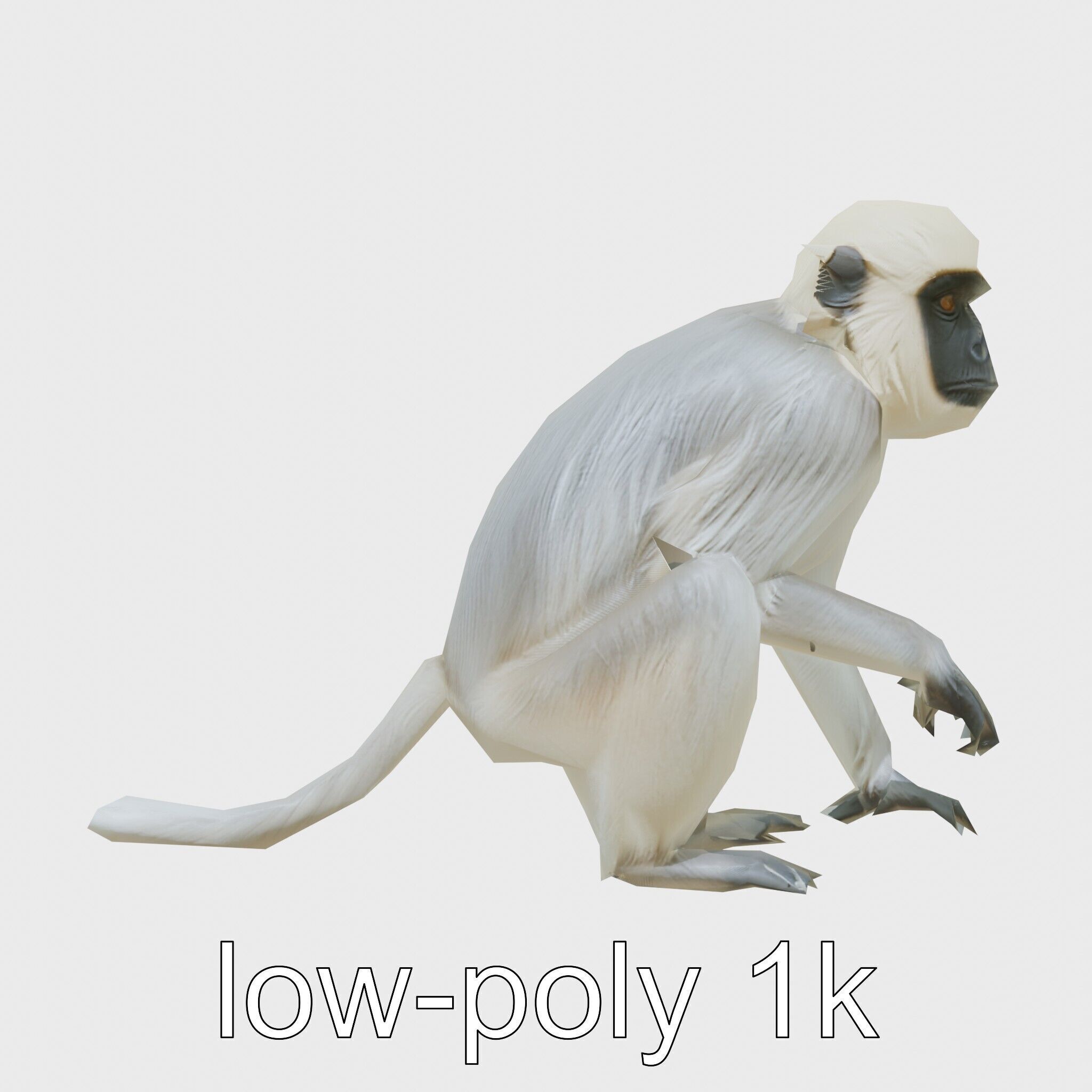 Silvery Gibbon 3D Model with Graceful Movements Low-poly 3D model_20