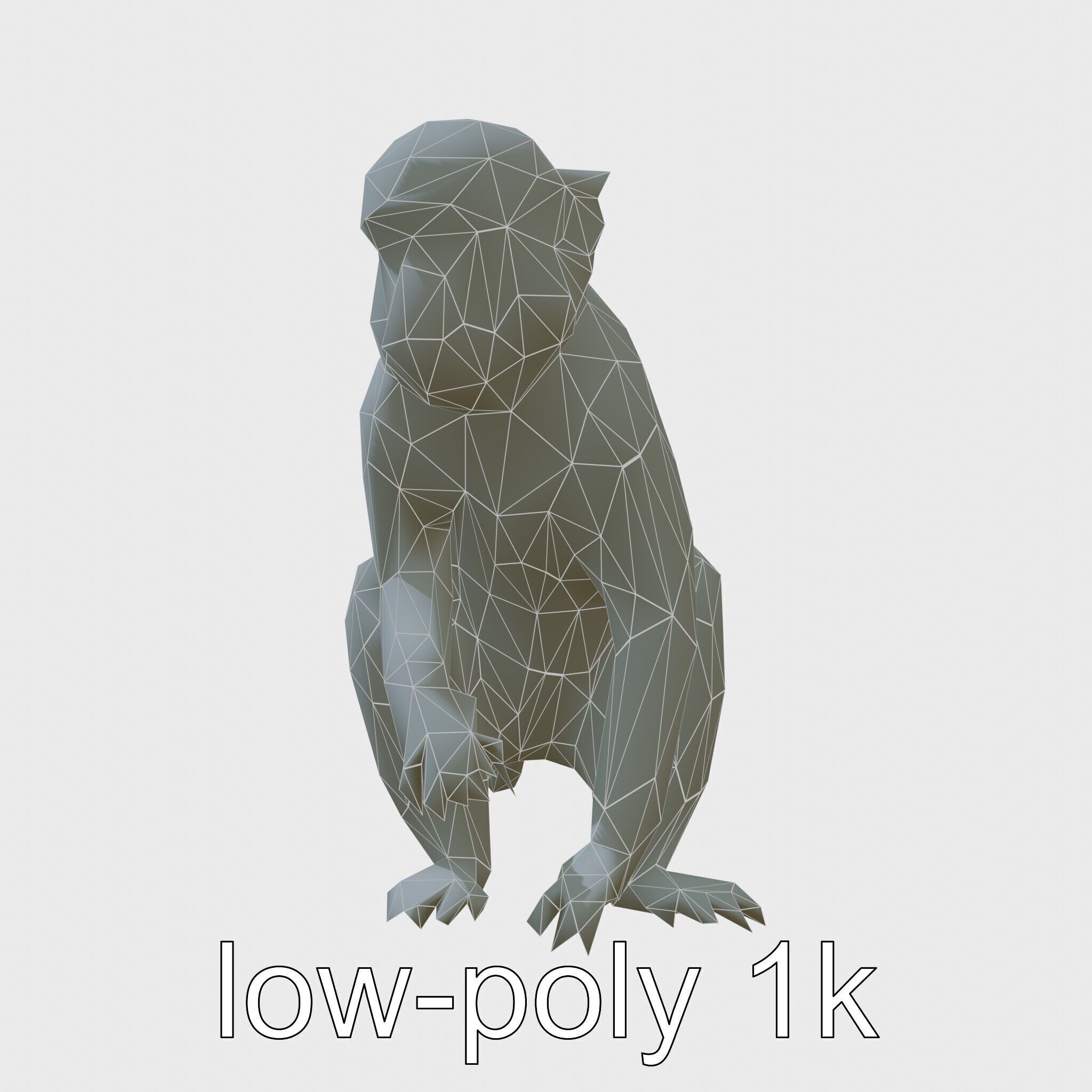 Silvery Gibbon 3D Model with Graceful Movements Low-poly 3D model_10