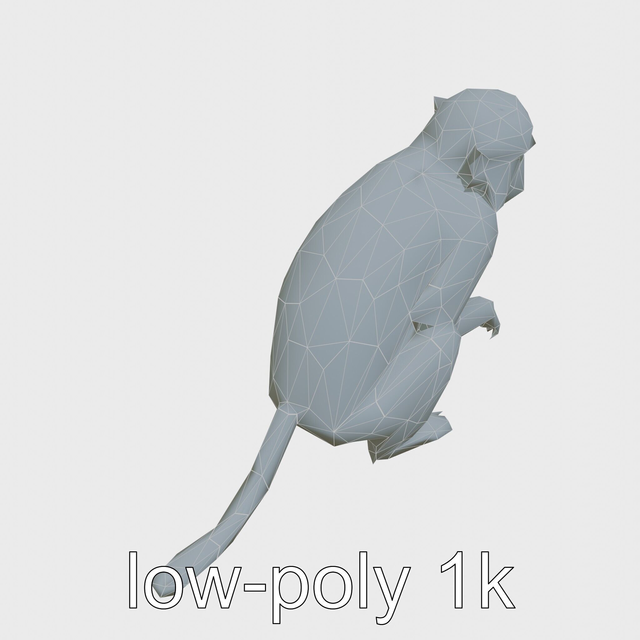 Silvery Gibbon 3D Model with Graceful Movements Low-poly 3D model_15