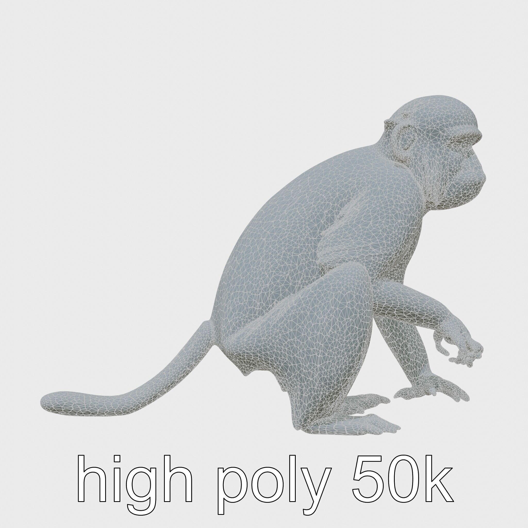 Silvery Gibbon 3D Model with Graceful Movements Low-poly 3D model_32