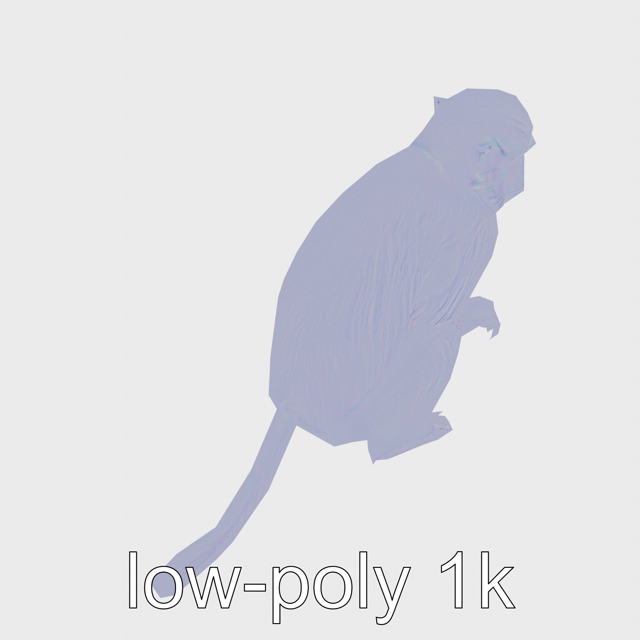 Silvery Gibbon 3D Model with Graceful Movements Low-poly 3D model_24