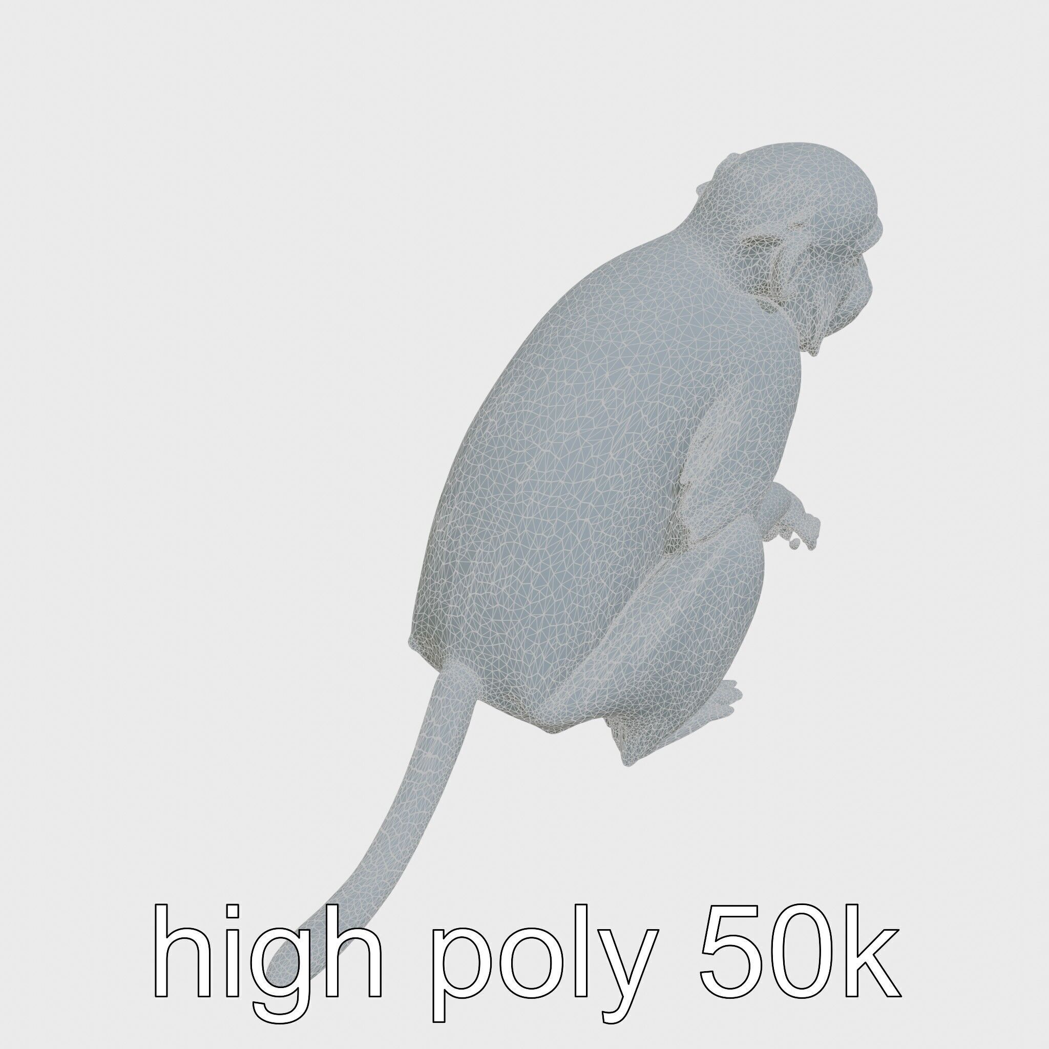 Silvery Gibbon 3D Model with Graceful Movements Low-poly 3D model_27