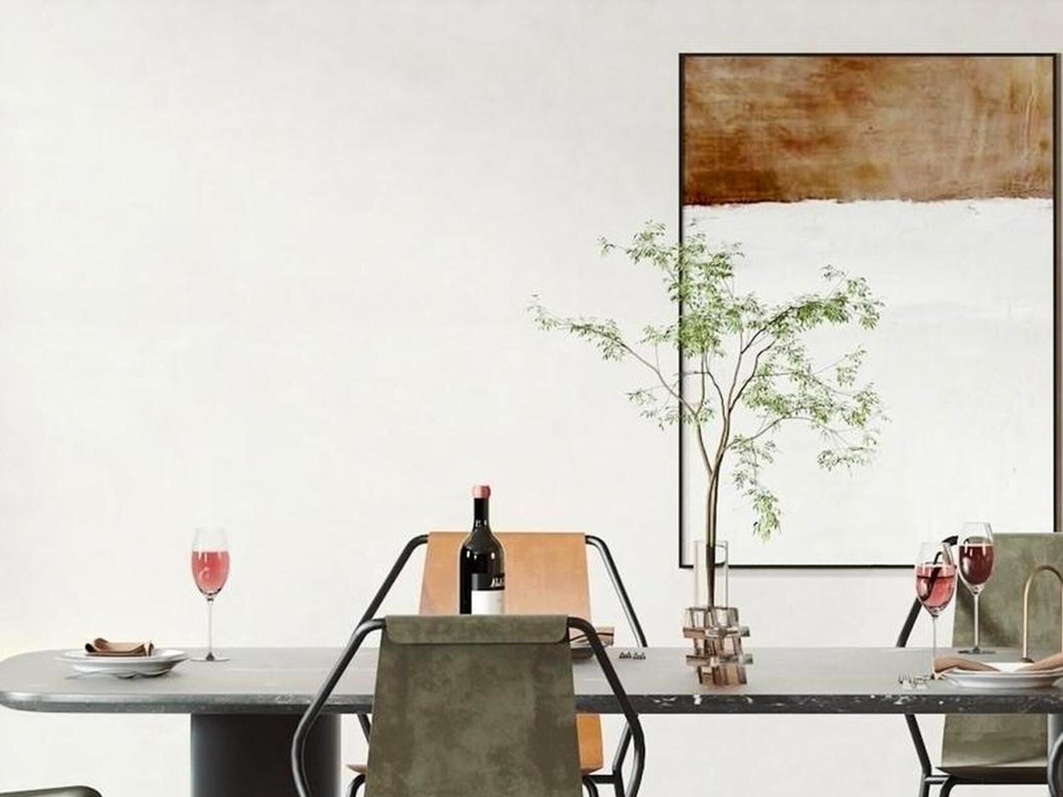 table and dining Modern combination 3D model_4