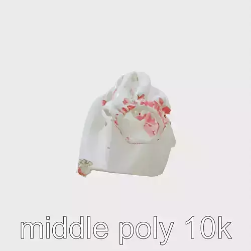 Floral Print Lightweight Fabric Blouse 3D Model