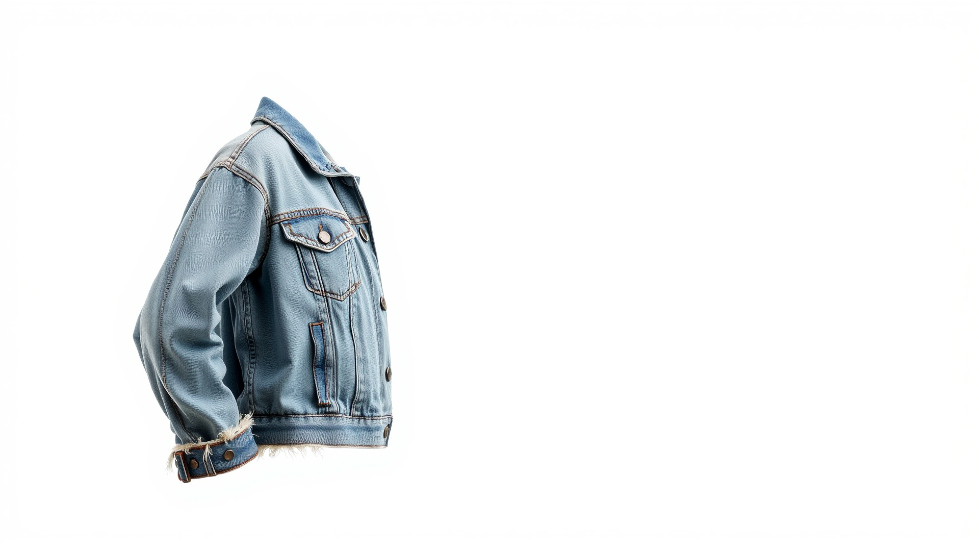 Stylish Denim Jacket with Distressed Features and Stud Accents Low-poly 3D model_6