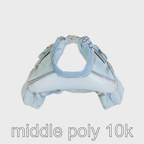 Stylish Denim Jacket with Distressed Features and Stud Accents Low-poly 3D model