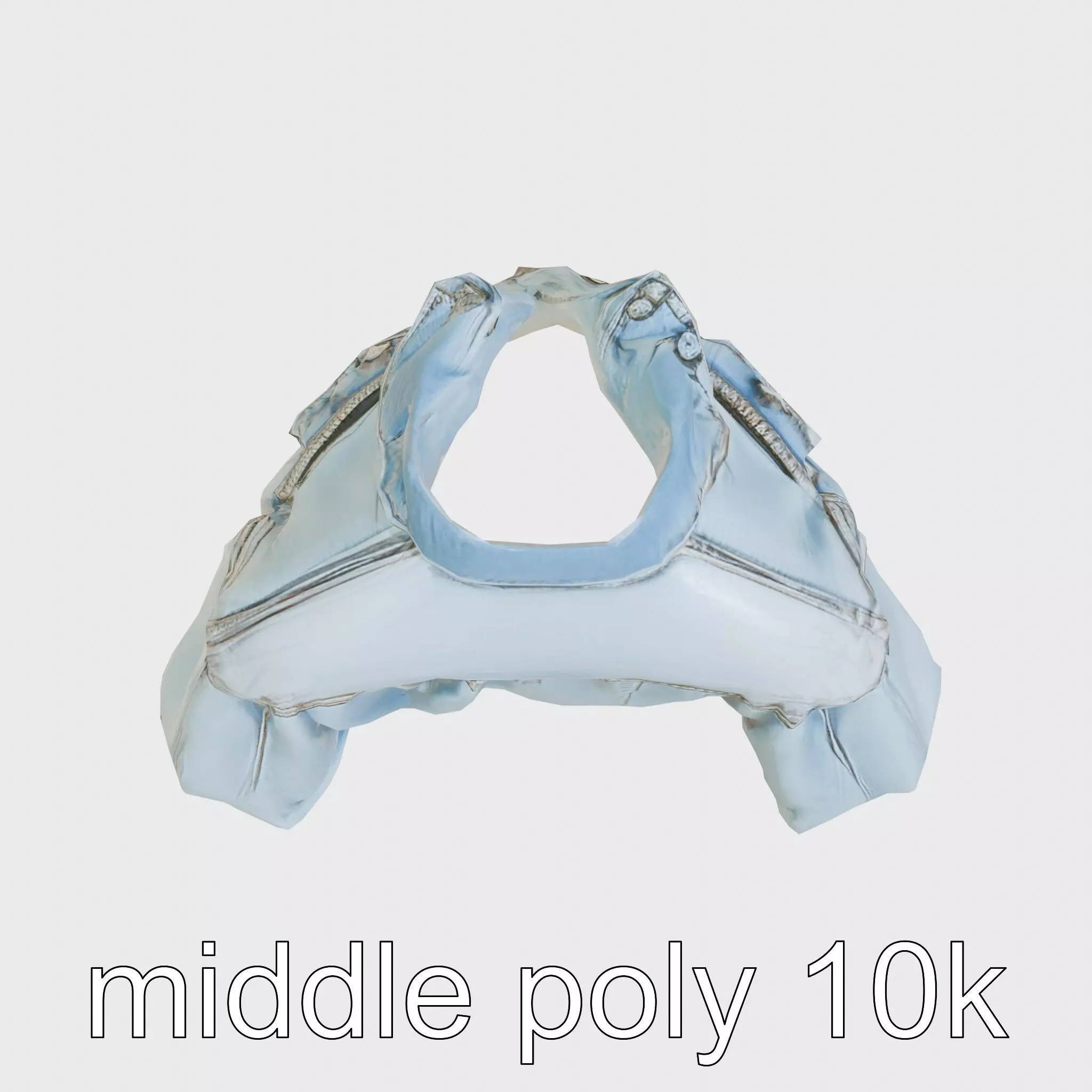 Stylish Denim Jacket with Distressed Features and Stud Accents Low-poly 3D model_0