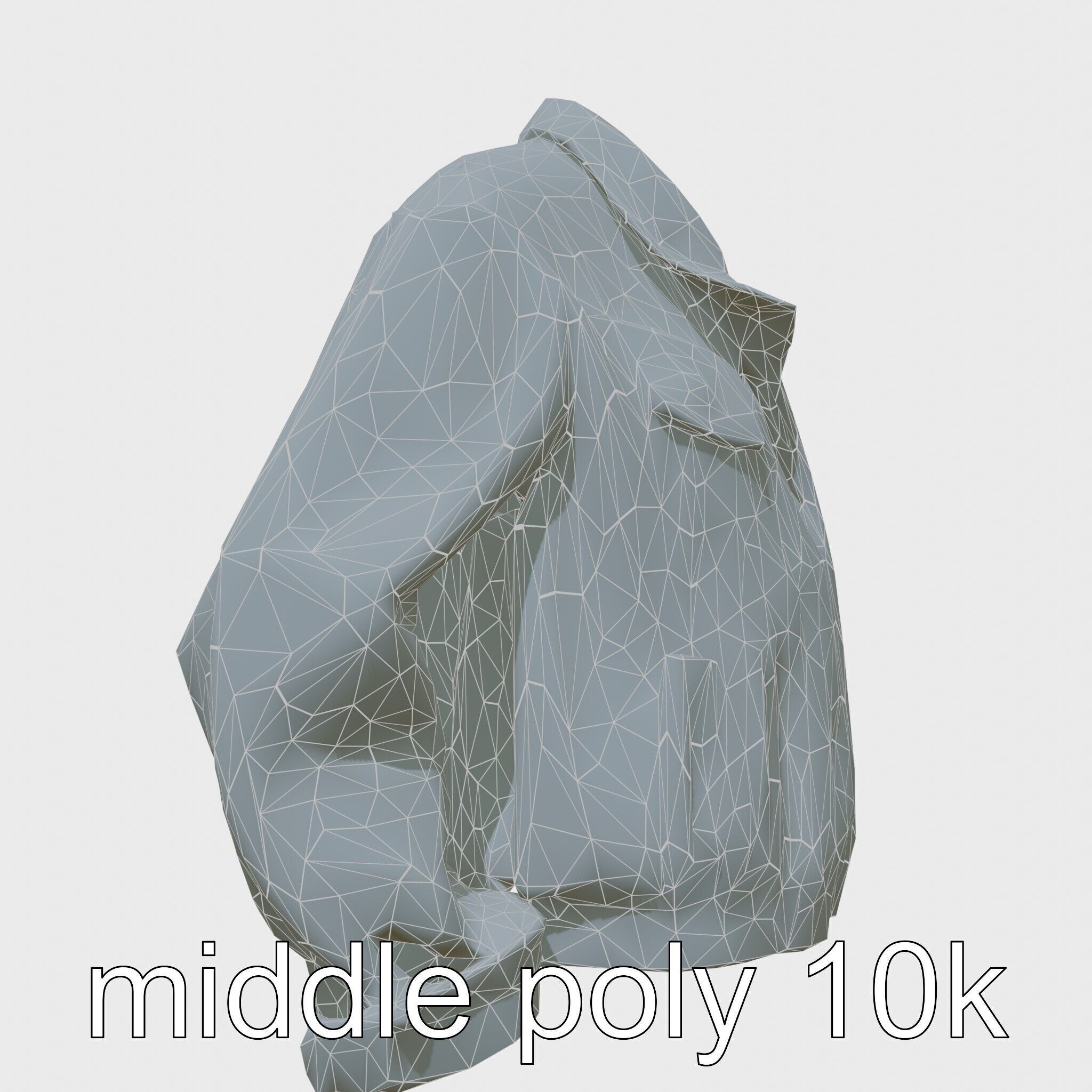 Stylish Denim Jacket with Distressed Features and Stud Accents Low-poly 3D model_29