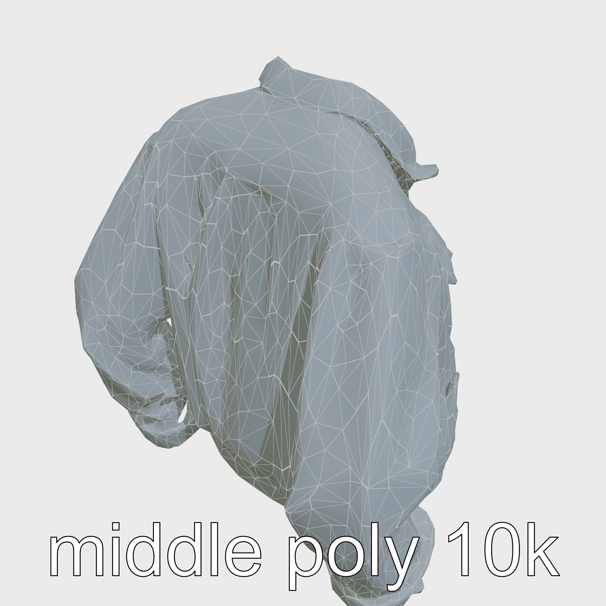 Stylish Denim Jacket with Distressed Features and Stud Accents Low-poly 3D model_33