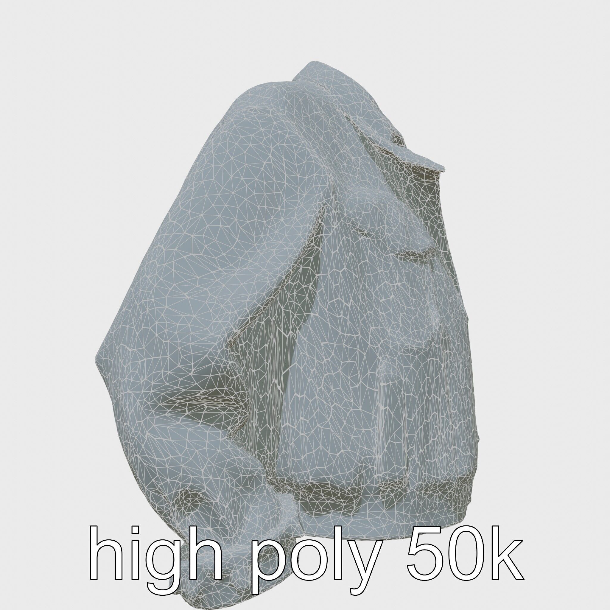 Stylish Denim Jacket with Distressed Features and Stud Accents Low-poly 3D model_11