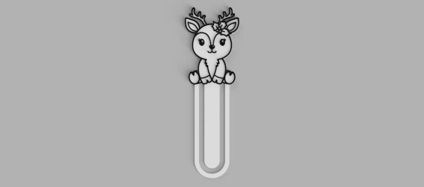 Baby Reindeer Christmas Santa Claus Bookmark 3D print model_0