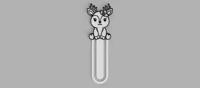 Baby Reindeer Christmas Santa Claus Bookmark 3D print model