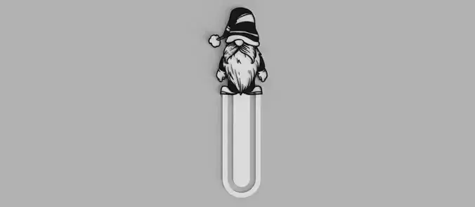 Christmas Gnome Santa Claus Bookmark 3D print model