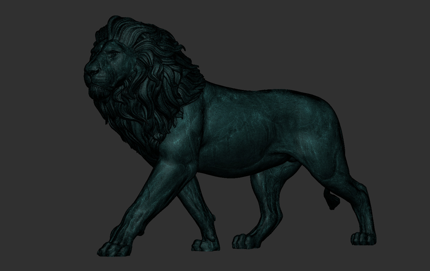 Lion Statue 3D print model_16