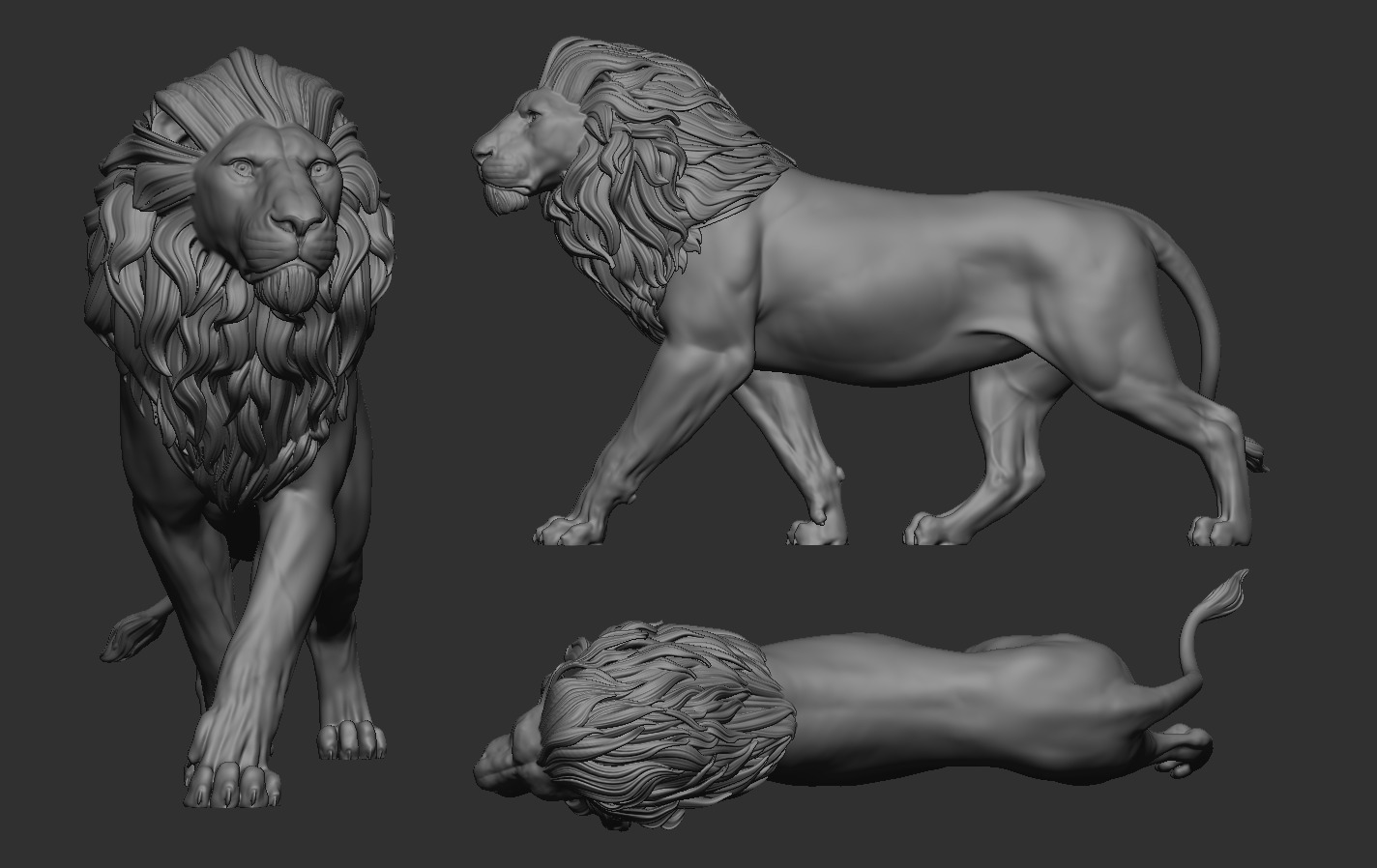 Lion Statue 3D print model_12