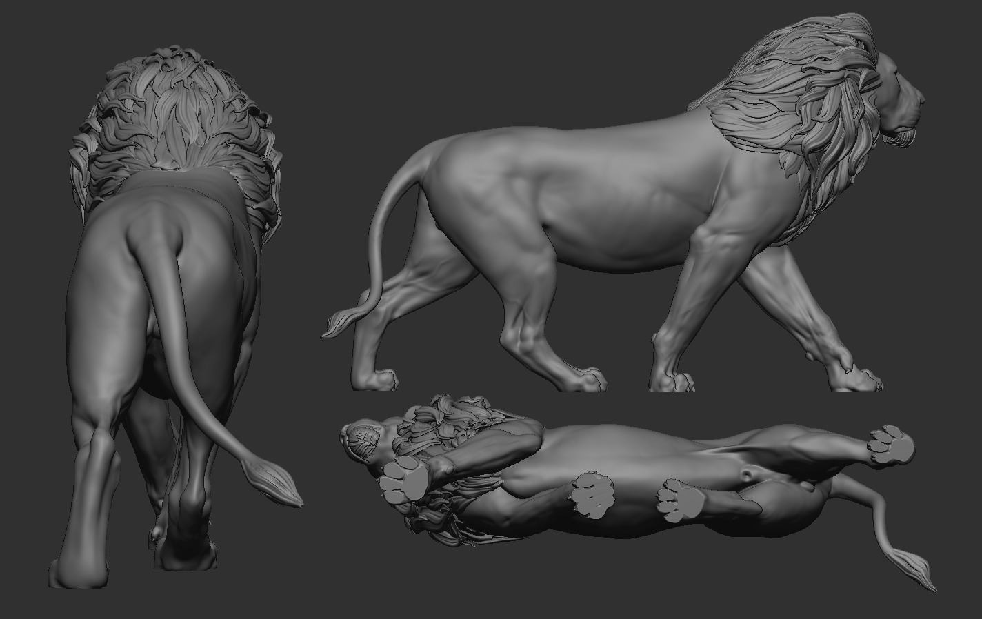 Lion Statue 3D print model_13