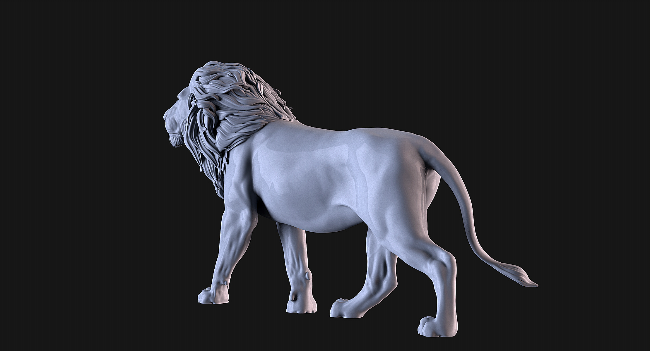 Lion Statue 3D print model_3